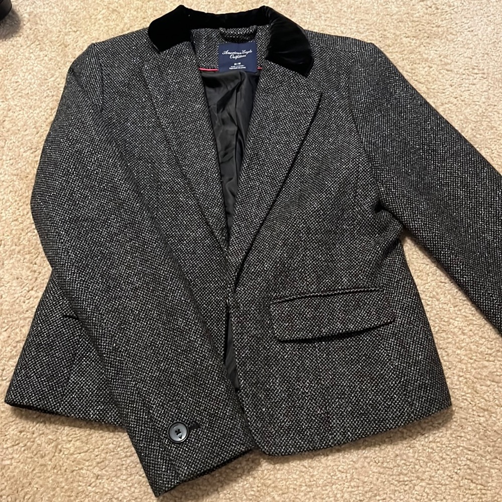 American Eagle Metallic Tweed Blazer